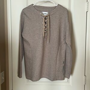 Alphatauri Red Bull Oatmeal Grommet V Neck Sweatshirt Saya Medium